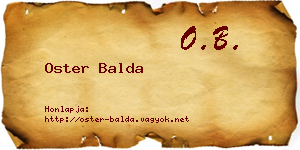 Oster Balda névjegykártya